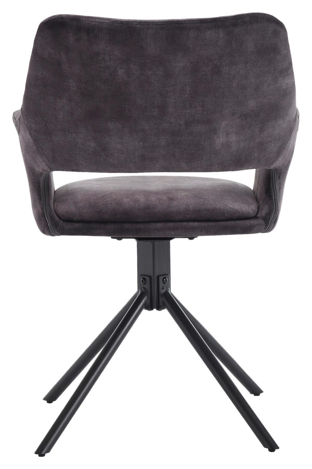 Stuhl-set Eleonore - Anthrazit/Schwarz, MODERN, Textil/Metall (57/84/61cm) - MID.YOU