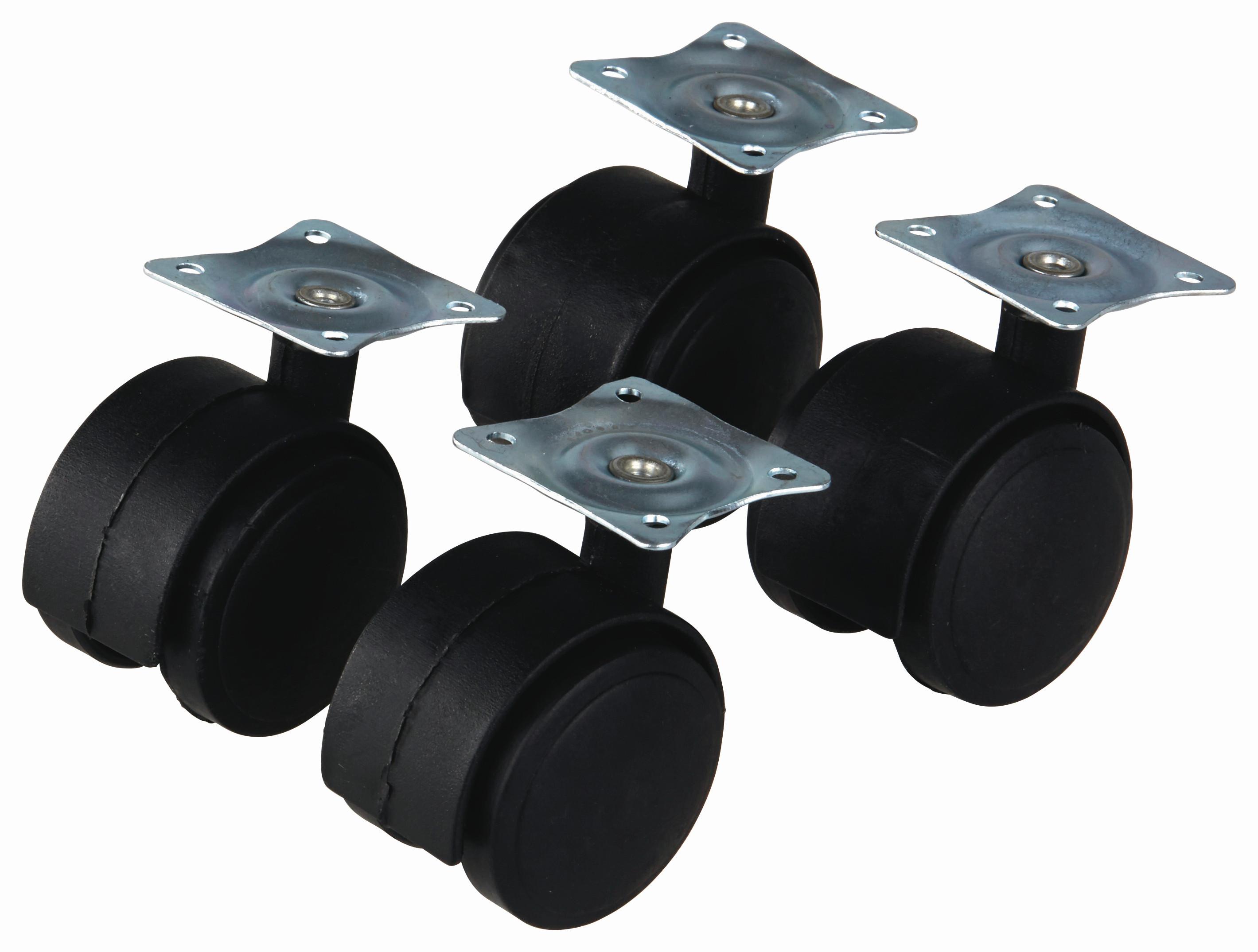 Lenkrollen Möbel Kunststoff Schwarz 4stück Ø 4cm Universal