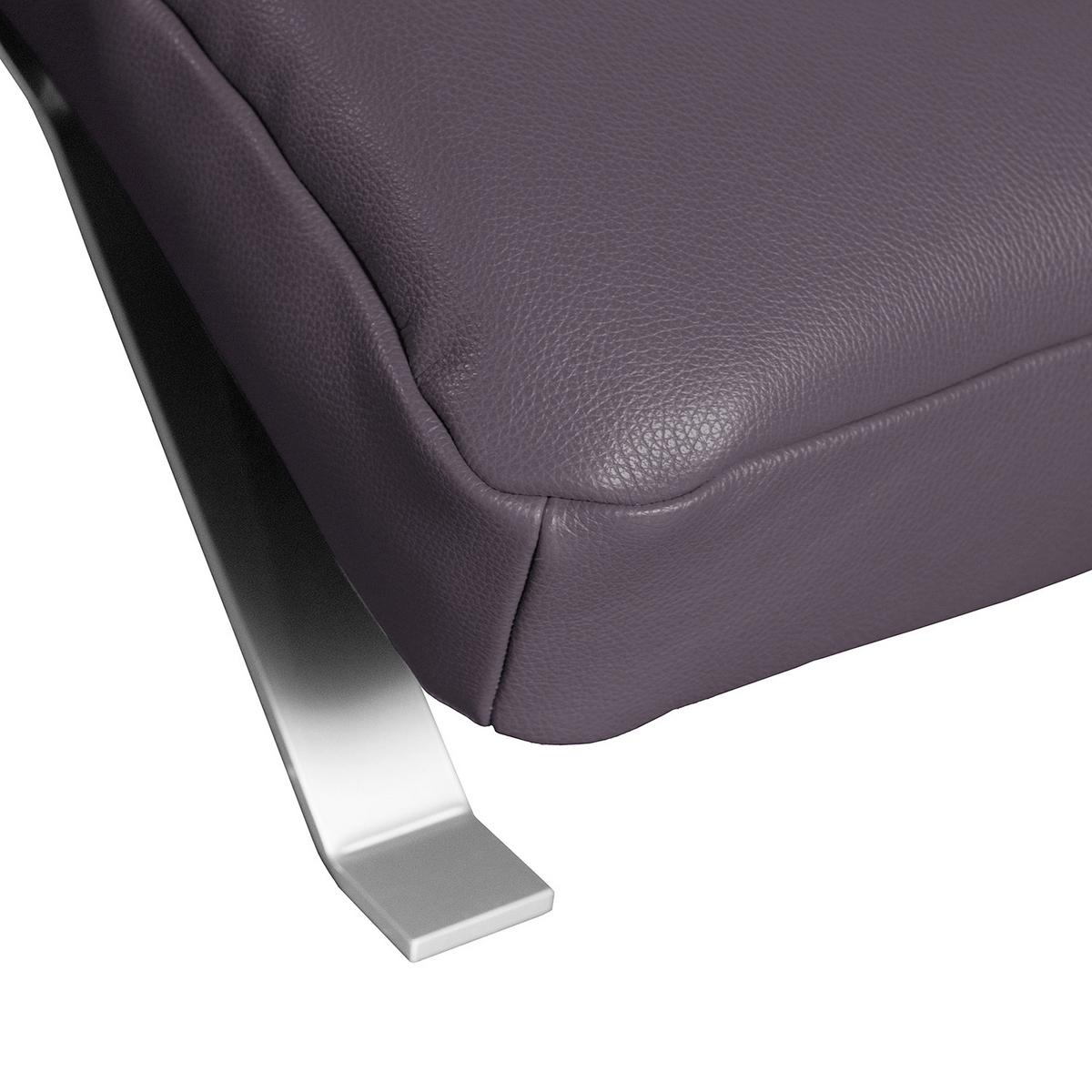 Relaxliege Swing Silver Aubergine B: 65 cm - Silberfarben/Aubergine, Design, Leder (65/65-95/171cm) - Livetastic