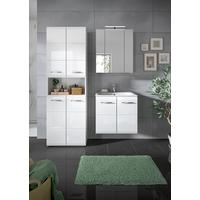 Badezimmer Ice Weiß/weiß Hg B: 120 Cm - Weiß Hochglanz/Schwarz, MODERN, Keramik/Holzwerkstoff (120/185/46cm) - MID.YOU