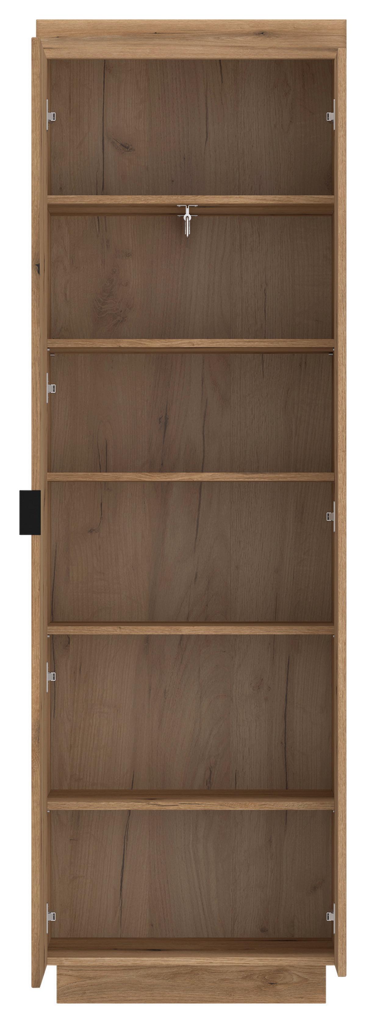 Garderobenschrank Delamar Eichefarben Dekor B: 62,2 cm - Eichefarben/Schwarz, Trend, Holzwerkstoff (62,2/197,8/39,6cm)