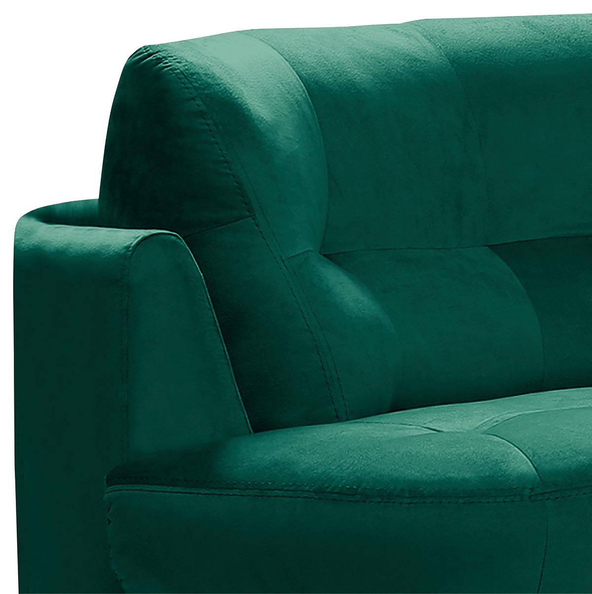 Ecksofa Bretania Dunkelgrün S: 300x113 cm - Dunkelgrün/Schwarz, Design, Textil (300/113cm) - Livetastic