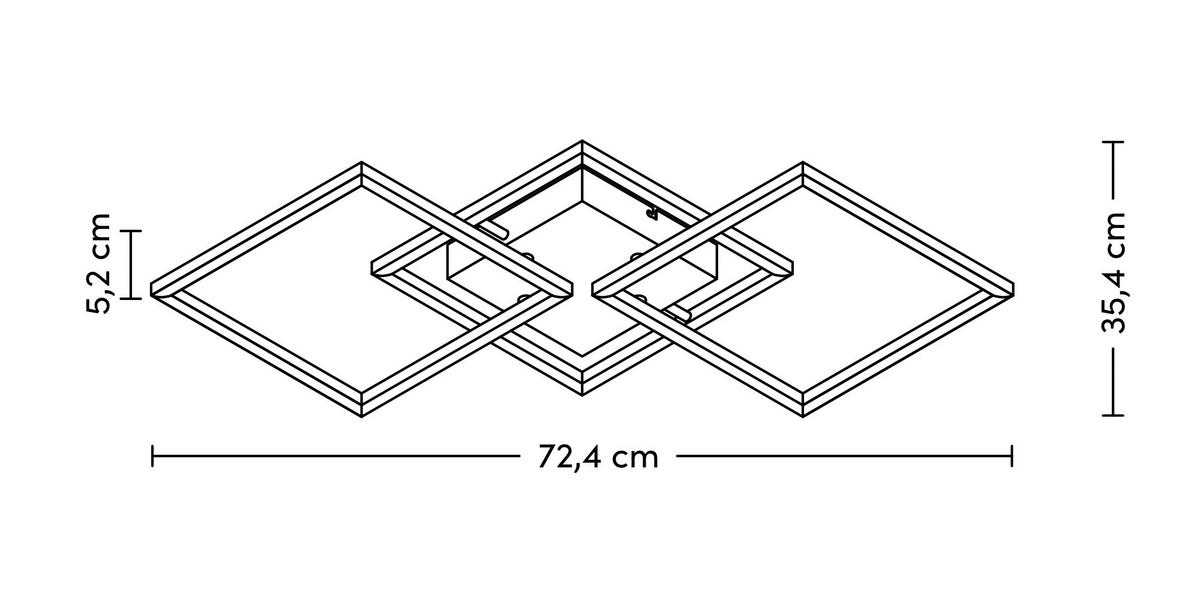 Stropní LED svítidlo OLPÜ, Š: 95cm - barvy hliníku, Moderní, kov/plast (72,4/35,4/5,2cm) - Modern Living