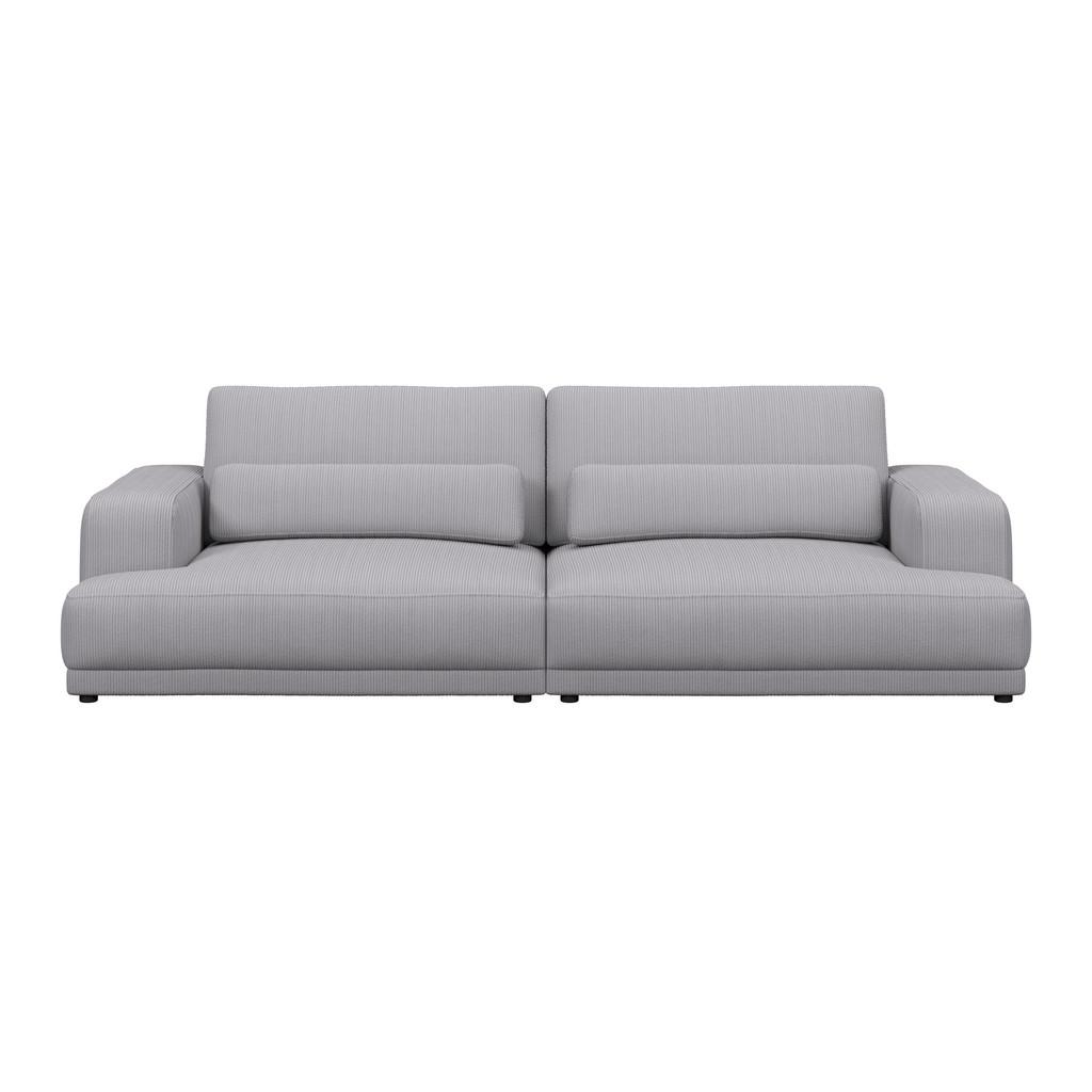 Bigsofa Savona Cord hellgrau, 260x111cm