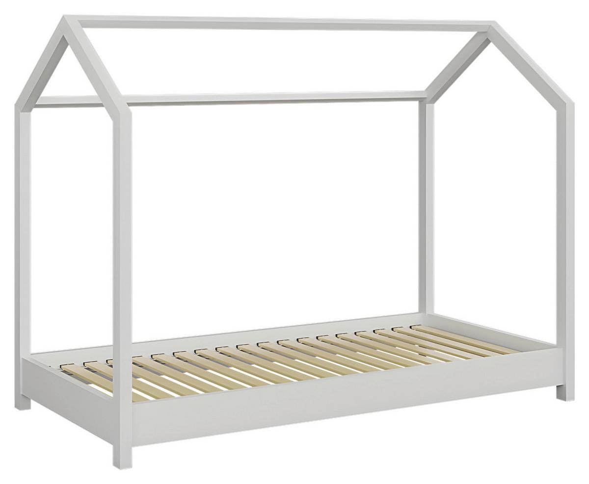 Hausbett Bella Weiß B: 80cm - Birkefarben/Weiß, MODERN, Holz (80/160cm) - MID.YOU
