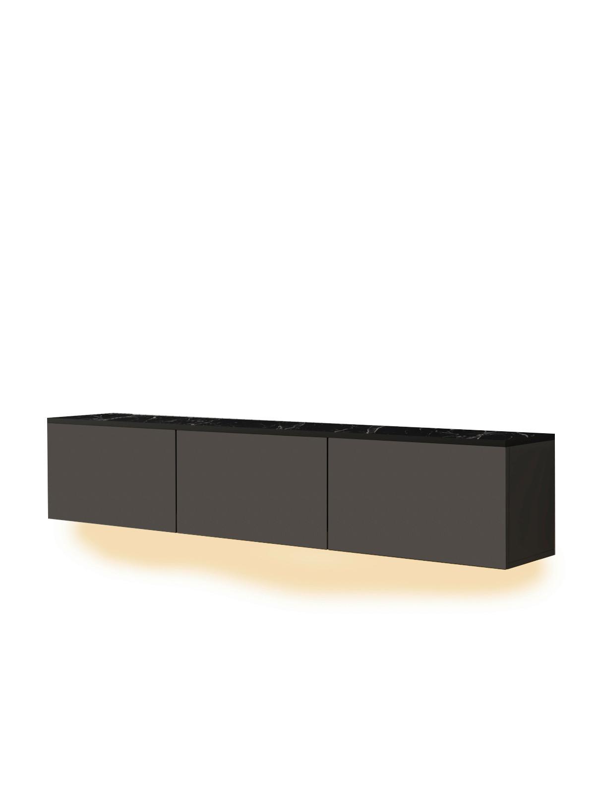 Lowboard Neon Anhrazit/Schwarz B: 160 cm - Anthrazit/Schwarz, Design, Holzwerkstoff (160/35/32cm) - Livetastic
