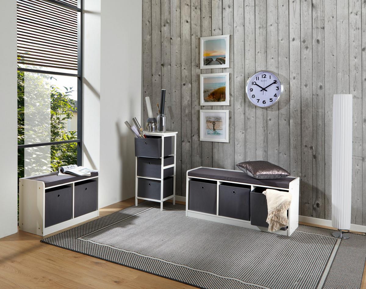 Regal Oliver 37cm Weiß/Grau - Weiß/Grau, MODERN, Holz/Holzwerkstoff (37/80/30cm)