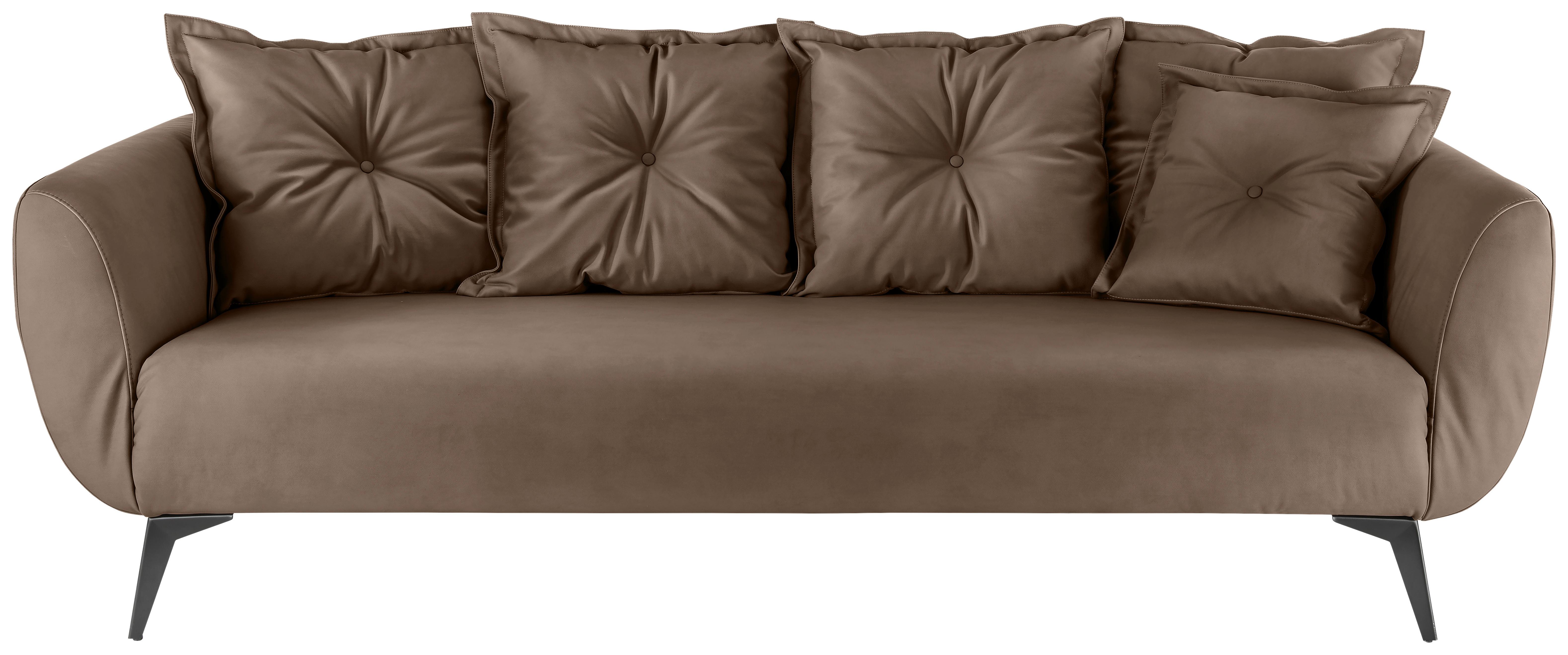 3-Sitzer-Sofa Baggio Braun B: 236 cm - Schwarz/Braun, MODERN, Textil (236/94/103cm) - Livetastic
