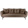 3-Sitzer-Sofa Baggio Braun B: 236 cm - Schwarz/Braun, MODERN, Textil (236/94/103cm) - Livetastic