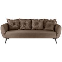 3-Sitzer-Sofa Baggio Braun B: 236 cm - Schwarz/Braun, MODERN, Textil (236/94/103cm) - Livetastic