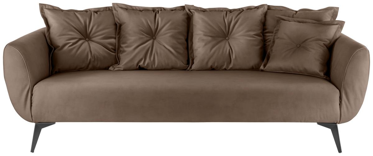 3-Sitzer-Sofa Baggio Braun B: 236 cm - Schwarz/Braun, MODERN, Textil (236/94/103cm) - Livetastic