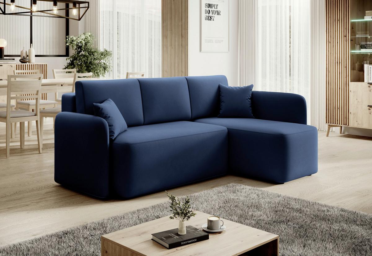 Ecksofa Hadson Blau S: 206x150 Cm - Blau/Schwarz, Design, Textil (206/150cm) - P & B