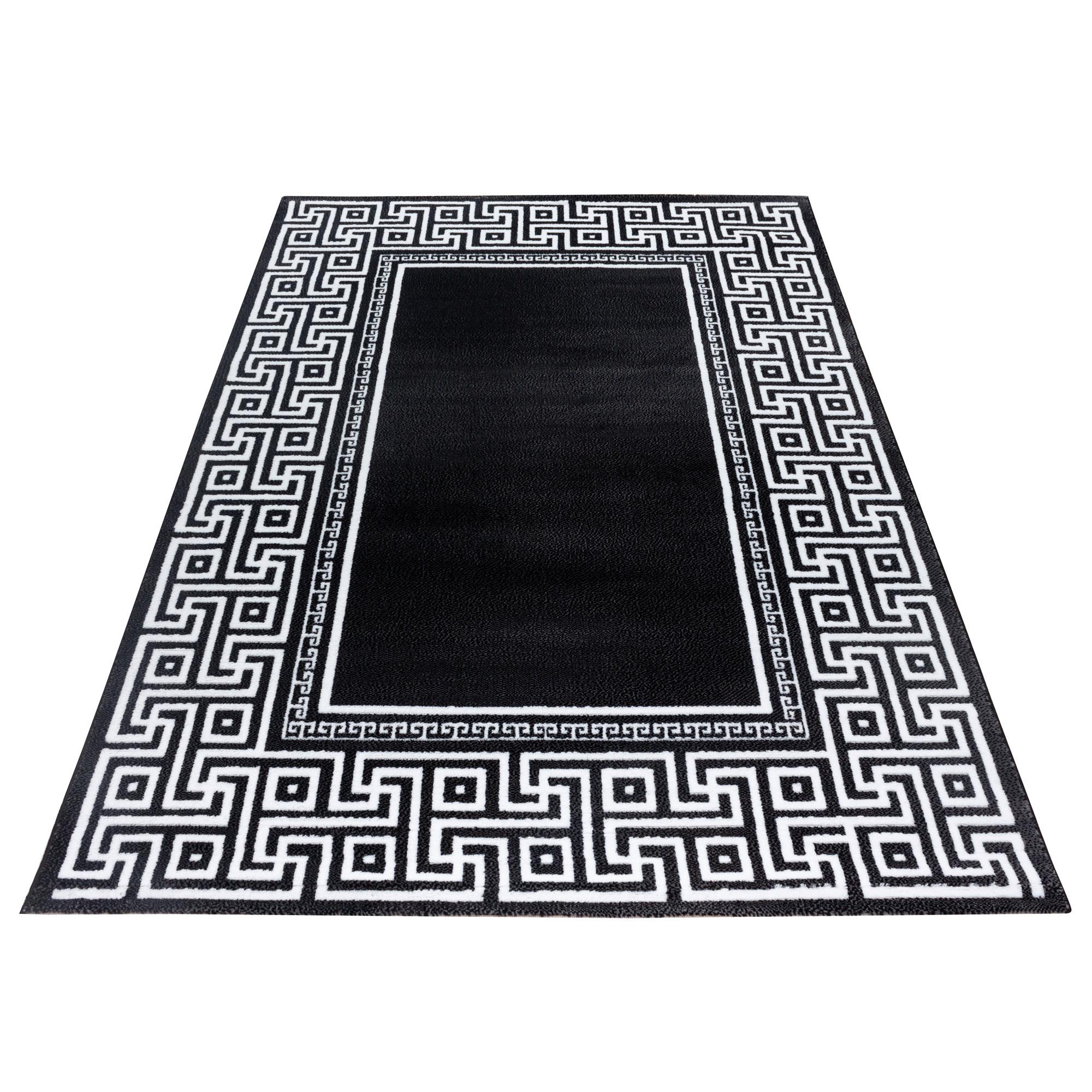 Webteppich Schwarz/weiß Naturfaser Parma 160x230 Cm - Schwarz/Weiß, KONVENTIONELL, Textil (160/230cm)