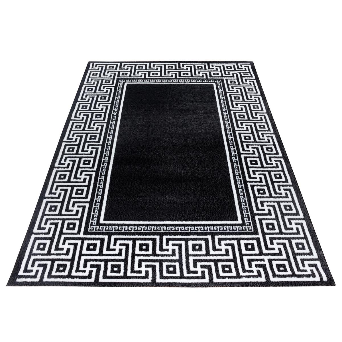 Webteppich Schwarz/Weiß Naturfaser Parma 160x230 cm - Schwarz/Weiß, KONVENTIONELL, Textil (160/230cm)