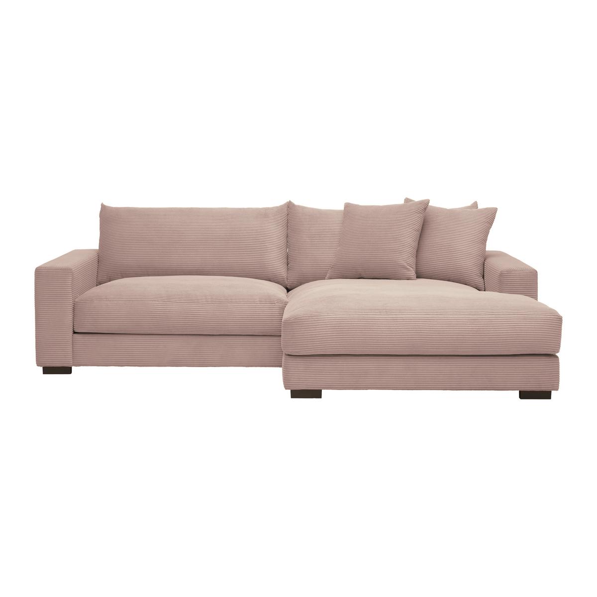 Rohová sedačka PEDRO, pravá, růžový manšestr - růžová, Moderní, textil (265/180cm) - Mömax
