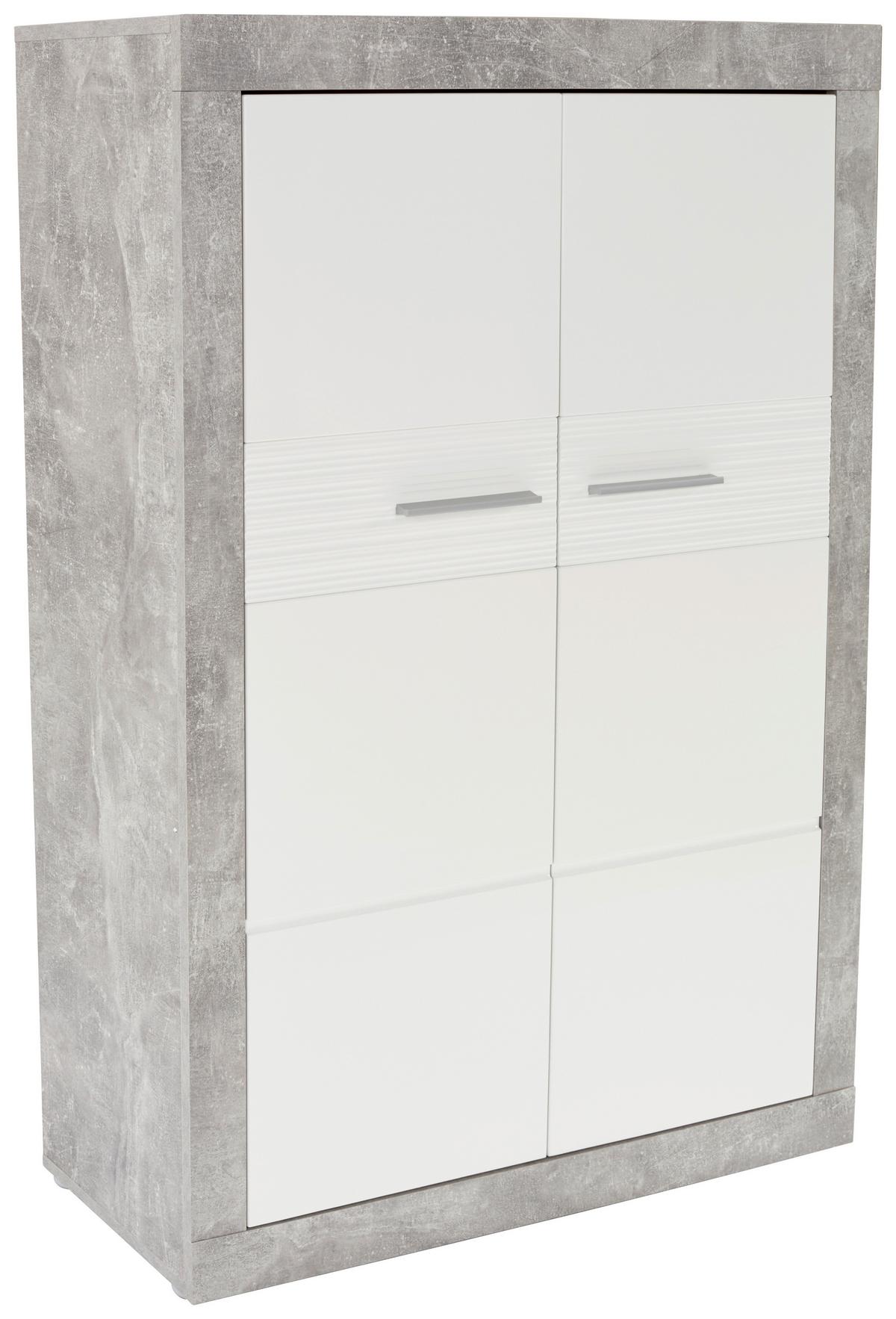 VYSOKÁ KOMODA MALTA - čierna/sivá, Modern, kompozitné drevo/plast (96/132/35cm)