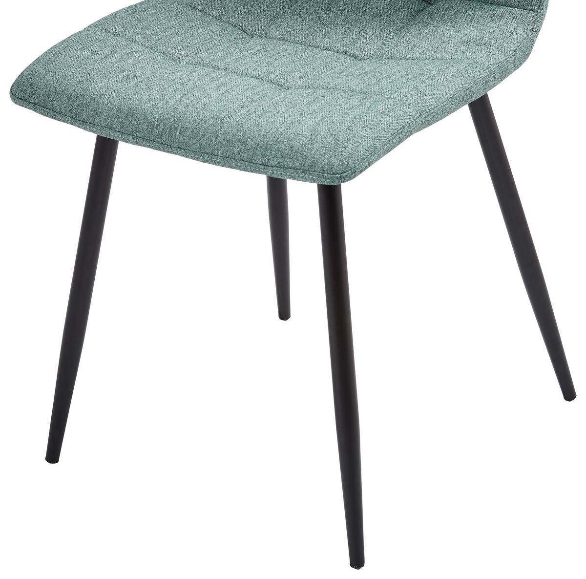 Esszimmerstuhl Empoli Grün/schwarz - Schwarz/Grau, LIFESTYLE, Textil/Metall (44,5/86/54,5cm) - Livetastic