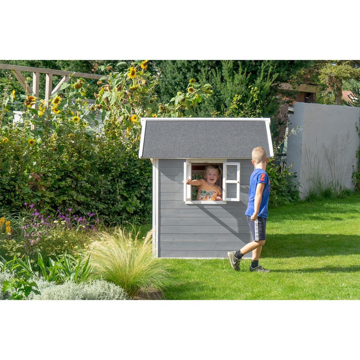 Spielhaus Exit Loft 100 - Grau, KONVENTIONELL, Holz (149/135/159cm) - EXIT Toys