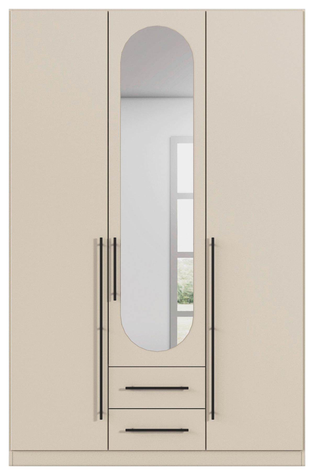 ŠATNÍ SKŘÍŇ S OTOČNÝMI DVEŘMI VELORA, šířka 136 cm - černá/šampaňská, Konvenční, kov/kompozitní dřevo (136/210/54cm) - Mömax