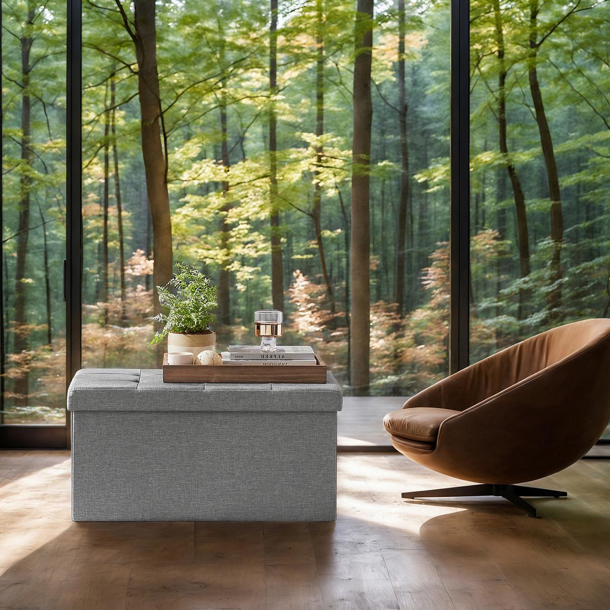 Sitzbox Grau B: 76 Cm - Grau, Basics, Holzwerkstoff/Textil (76/38/38cm)