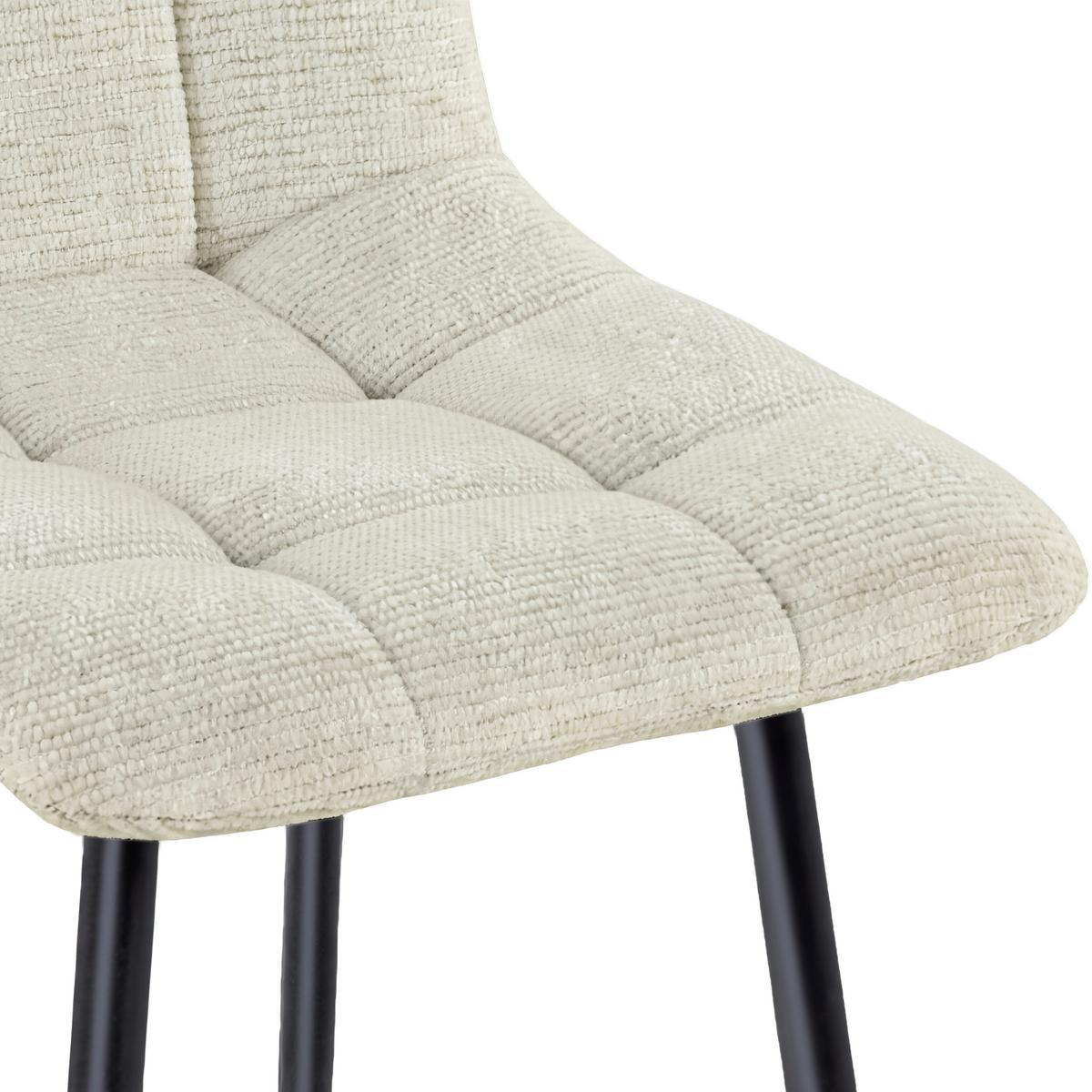 Polsterstuhl Lech beige - Beige/Schwarz, KONVENTIONELL, Holz/Textil (45/88/55cm)
