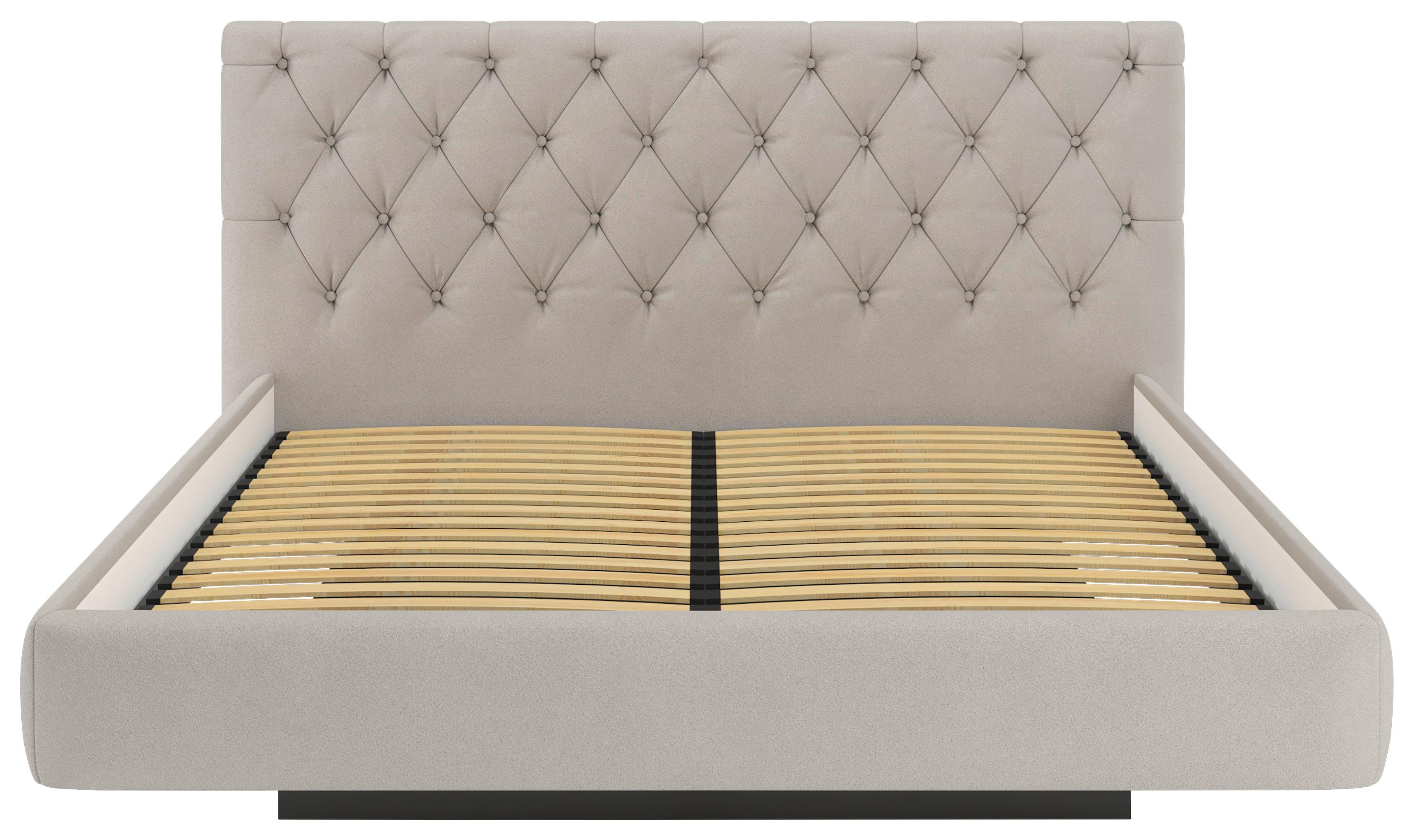 Kárpitozott Ágy Pedro D 160/200cm - homok, Modern, műanyag/faalapú anyag (160/200cm)