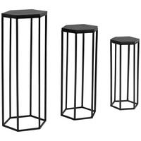 Beistelltisch 3-teilig Schwarz - Schwarz, Design, Holz/Metall (35/35/90cm) - P & B