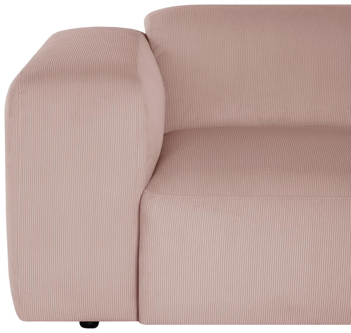 Ecksofa Hannah Rosa 252x170 Cm - Schwarz/Rosa, Design, Textil (252/170cm) - MID.YOU