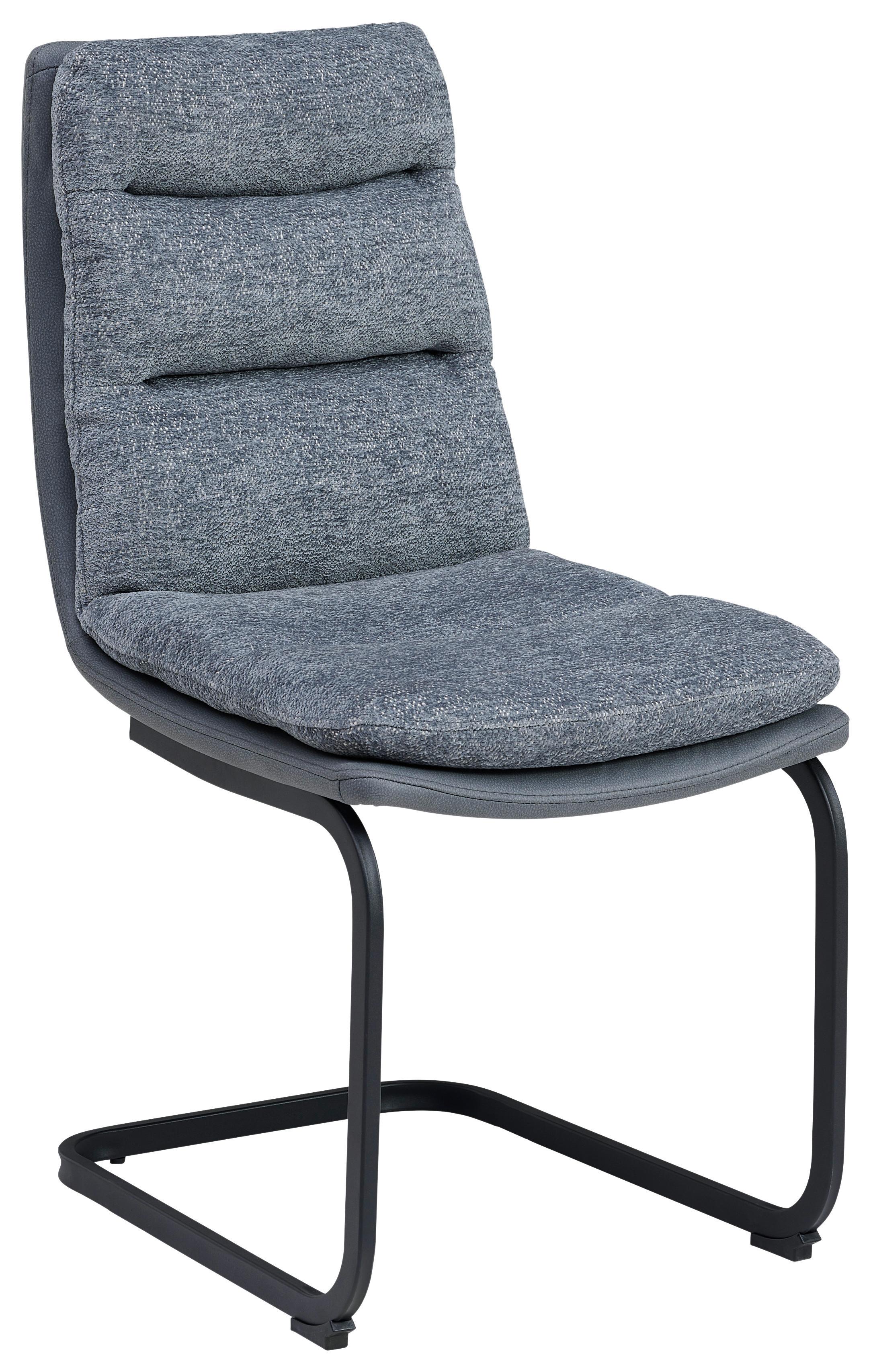 Schwingstuhl Grando - Schwarz/Grau, MODERN, Textil/Metall (45/91.5/62cm) - Livetastic