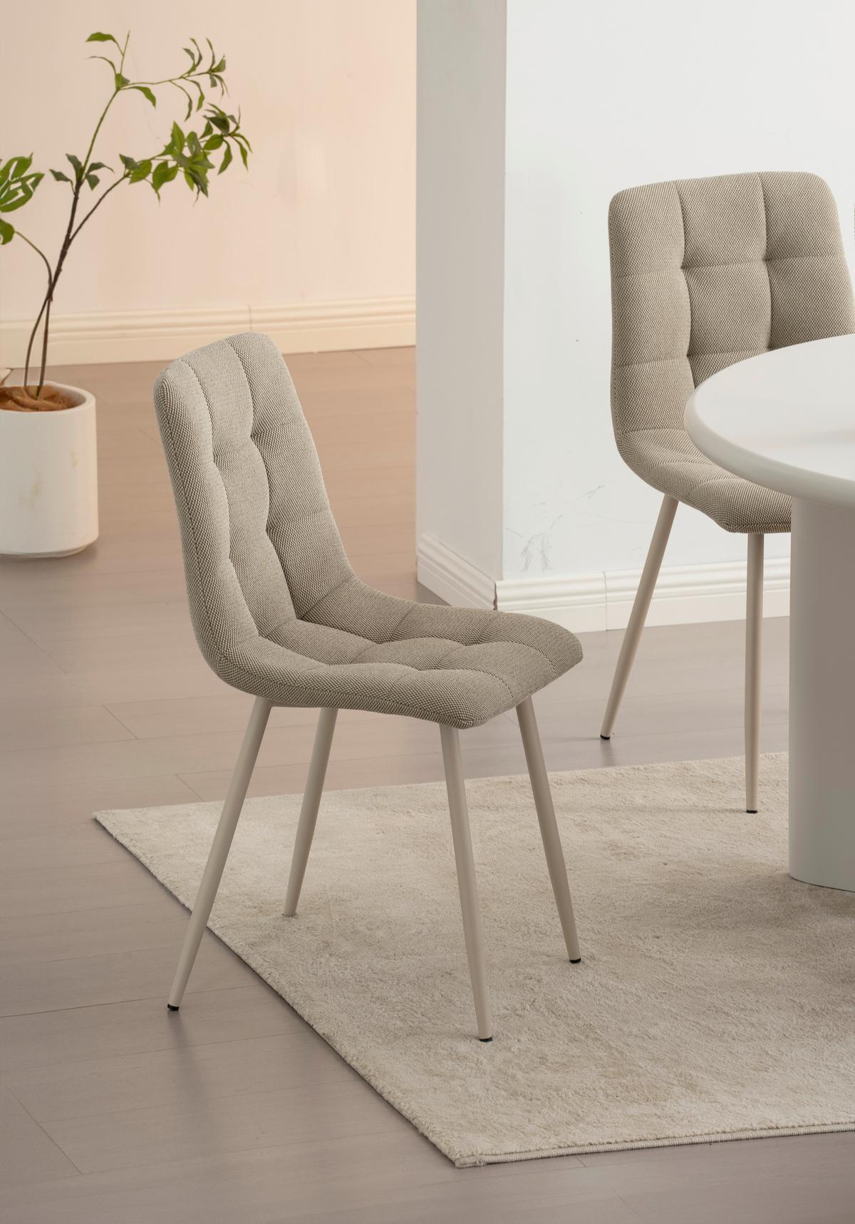 Polsterstuhl Adea Leinenoptik Taupe - Taupe/Beige, KONVENTIONELL, Holz/Textil (45/88/55cm) - P & B