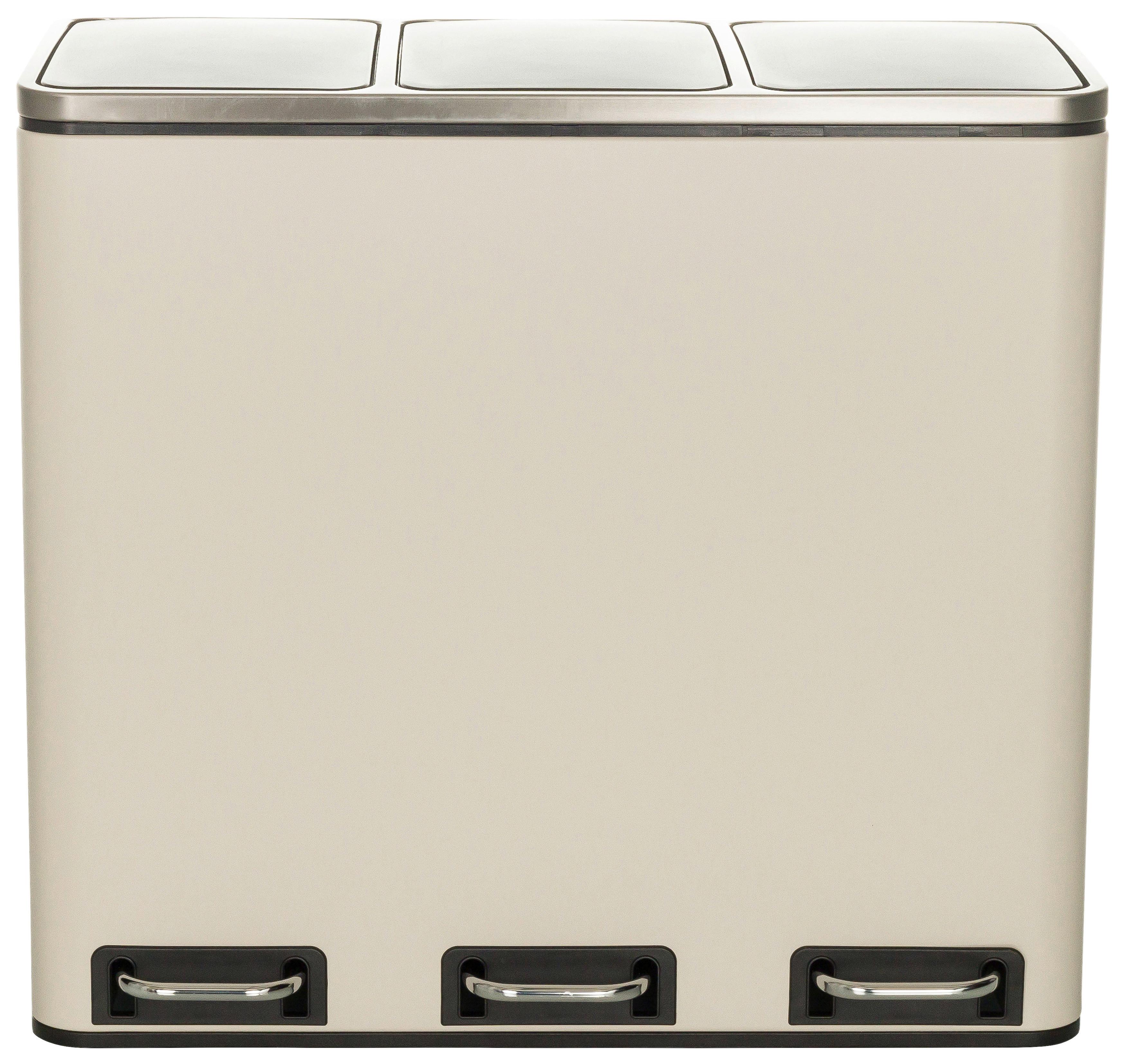 Abfallsammler Clean Ix - Beige/Schwarz, Basics, Kunststoff/Metall (61/56/31,5cm) - MID.YOU