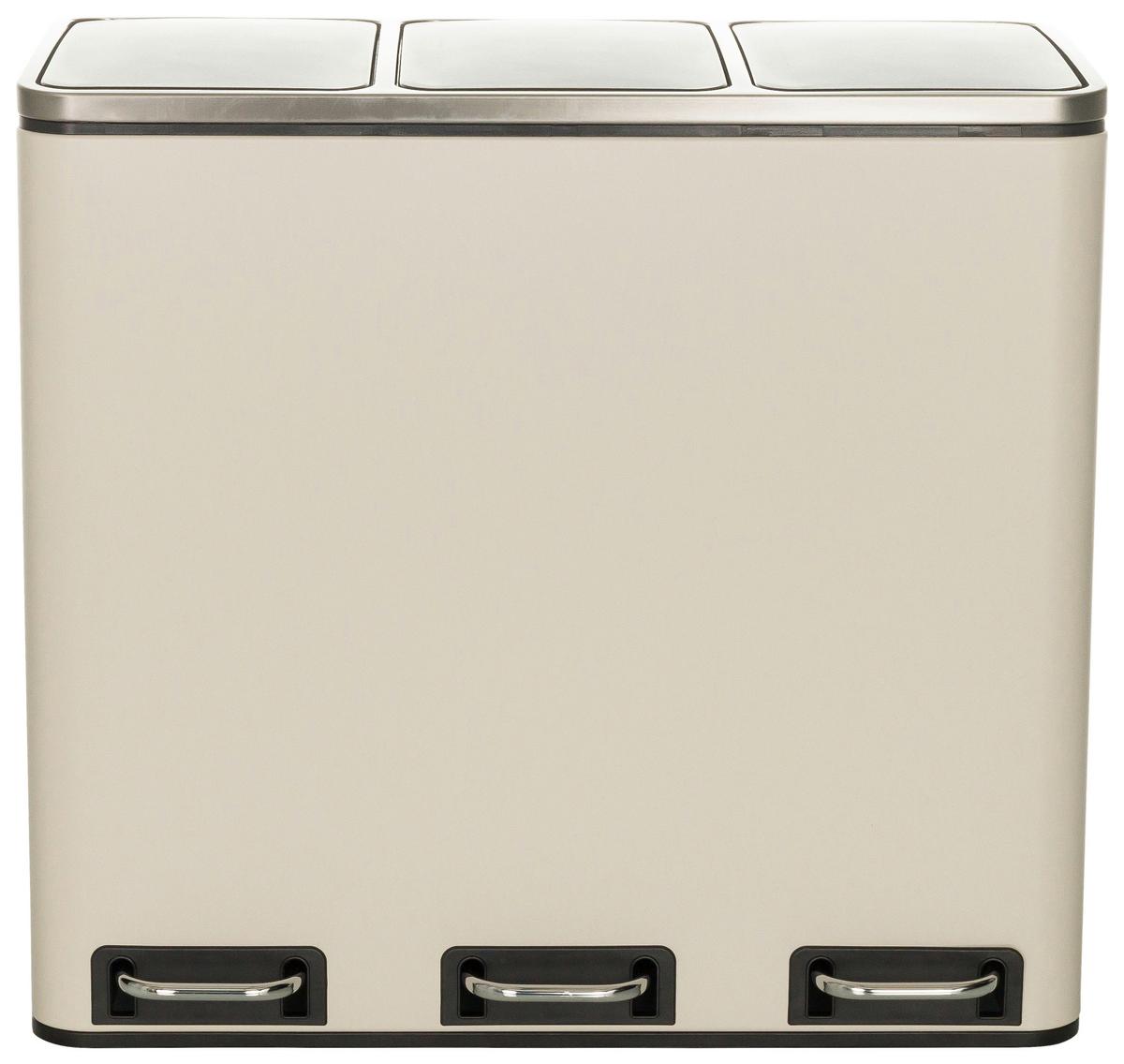 Abfallsammler Clean Ix - Beige/Schwarz, Basics, Kunststoff/Metall (61/56/31,5cm) - MID.YOU