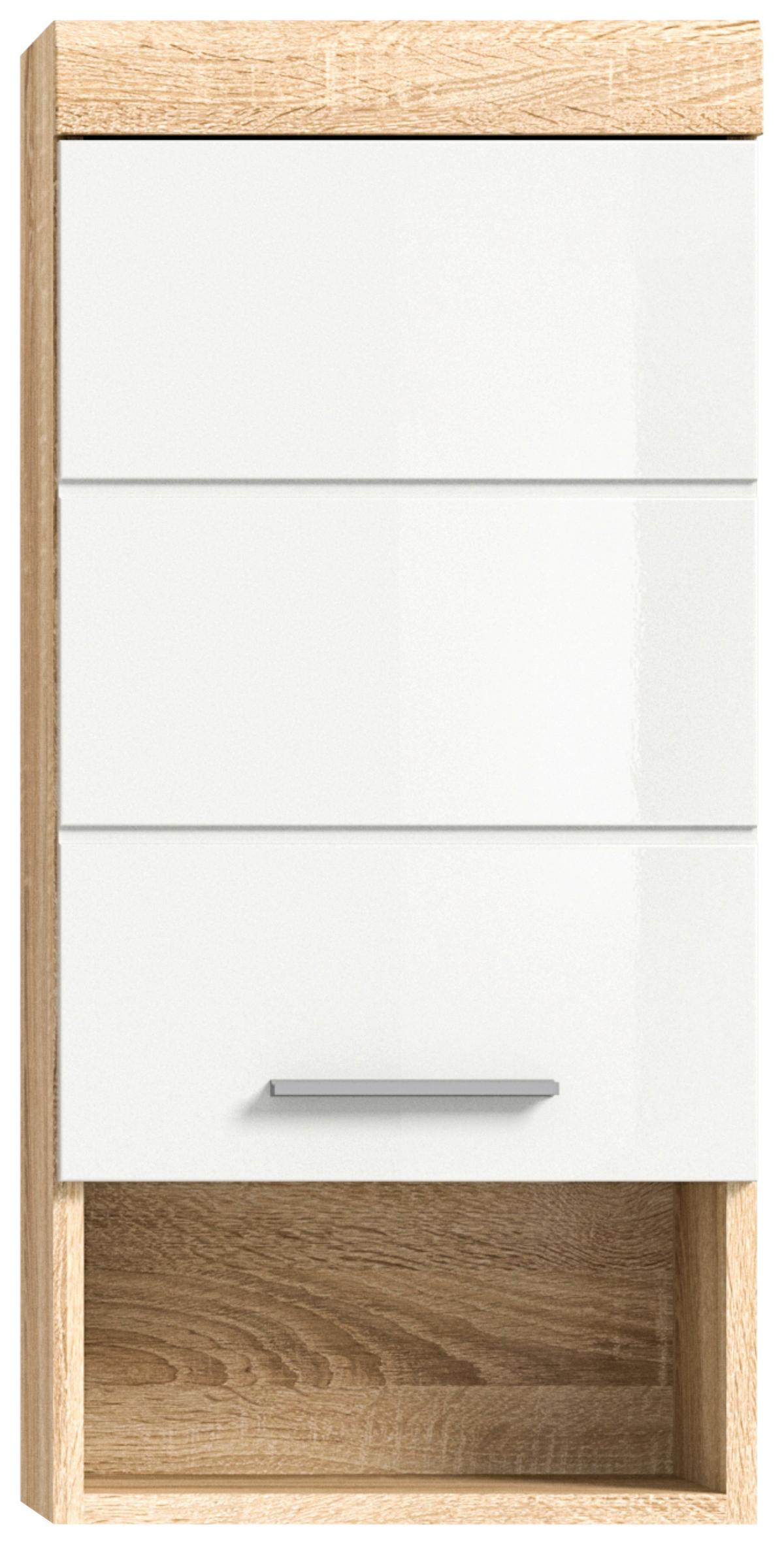 Hängeschrank Lambada *sonoma Eiche/weiß B: 37 Cm - Weiß Hochglanz/Eichefarben, MODERN, Holzwerkstoff (37/79/24cm) - MID.YOU