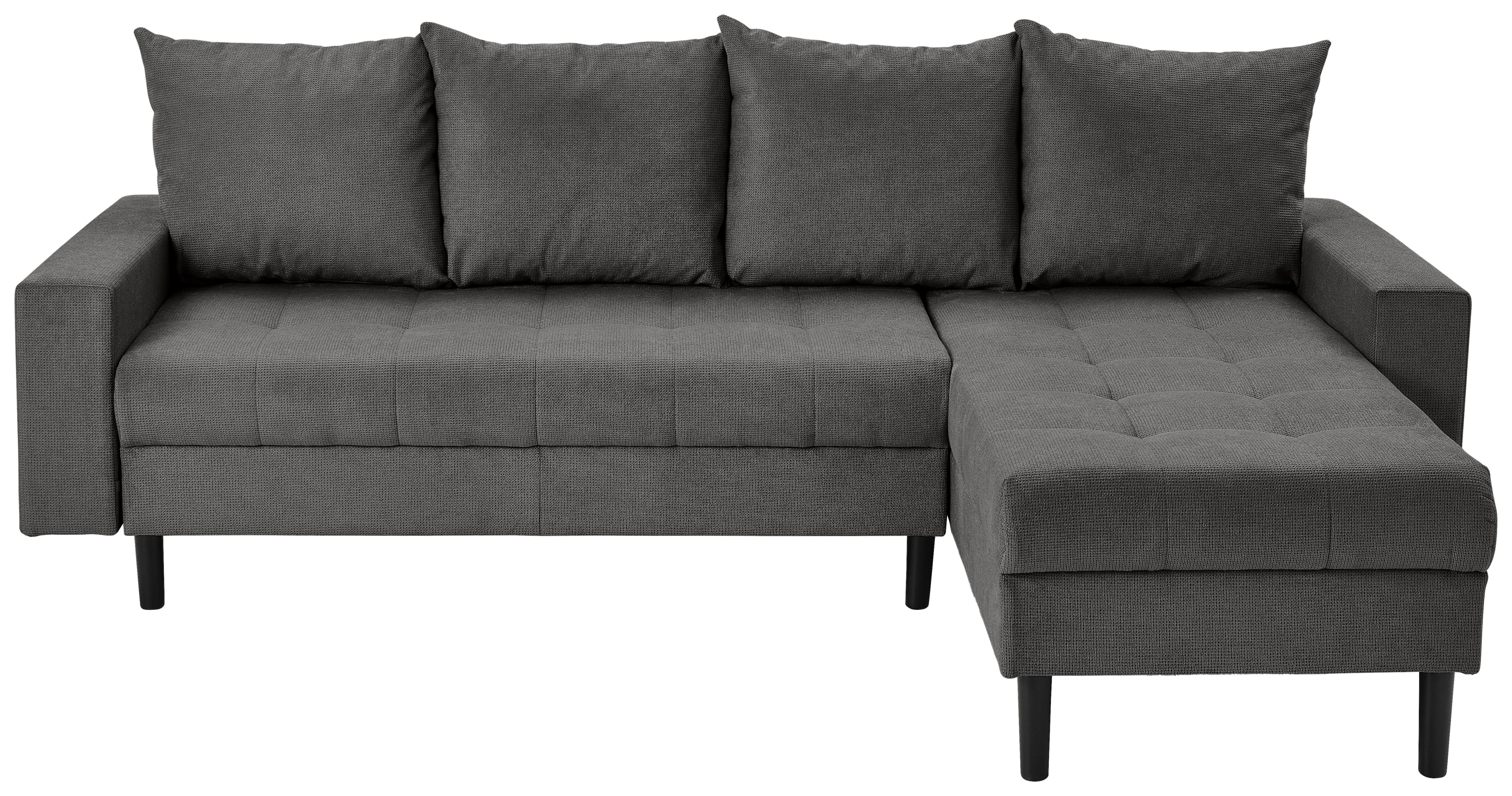 Ecksofa Boston, D. Grau S: 231x157 cm - Dunkelgrau/Schwarz, KONVENTIONELL, Textil (231/157cm) - P & B