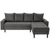 Ecksofa Boston, D. Grau S: 231x157 cm - Dunkelgrau/Schwarz, KONVENTIONELL, Textil (231/157cm) - P & B