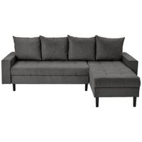Ecksofa Boston, D. Grau S: 231x157 cm - Dunkelgrau/Schwarz, KONVENTIONELL, Textil (231/157cm) - P & B