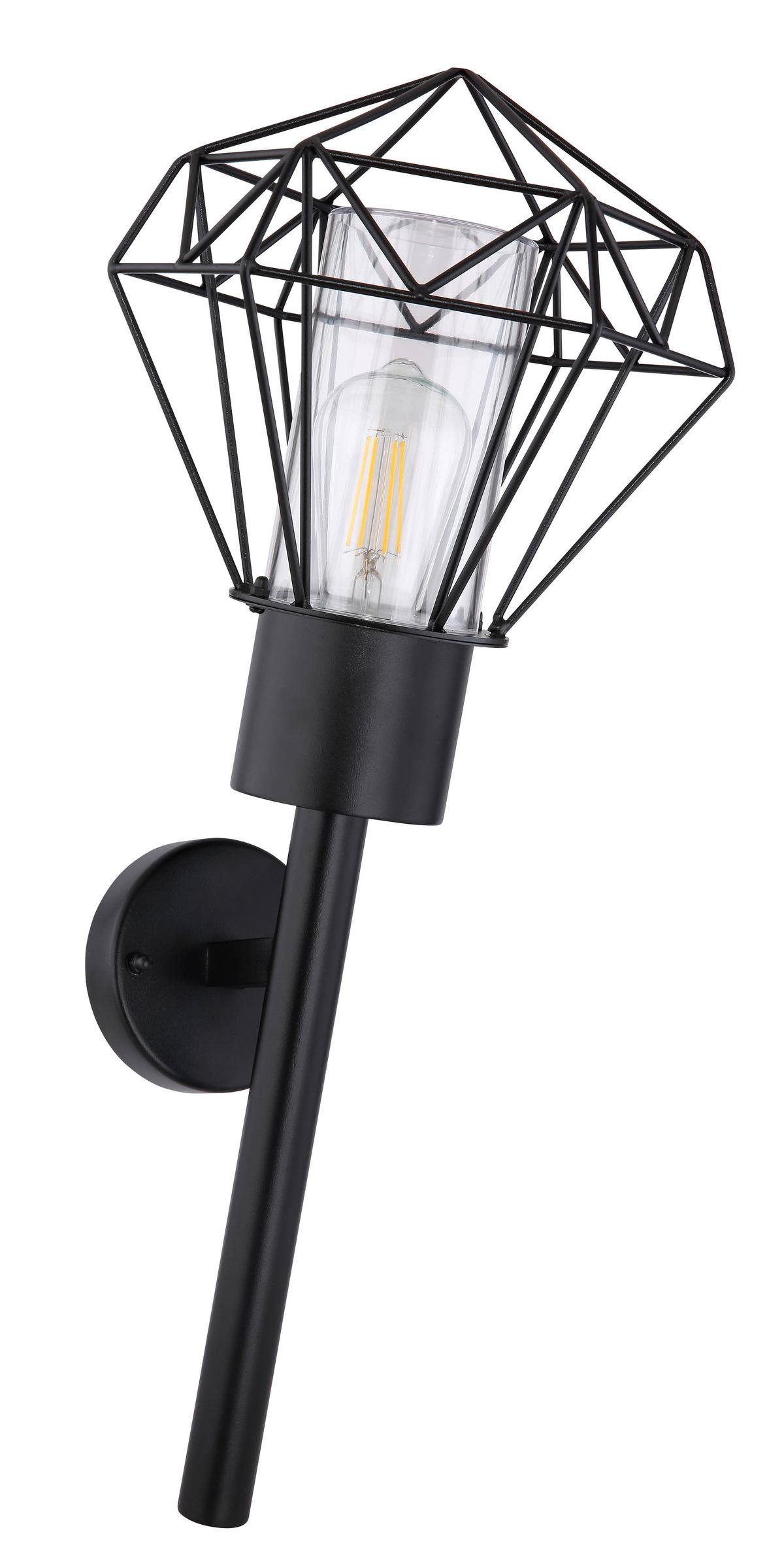 Venkovní svítidlo Horace černá,  max. 15 Watt, - černá/čiré, Basics, kov/plast (22,5/28,5/28,5cm)