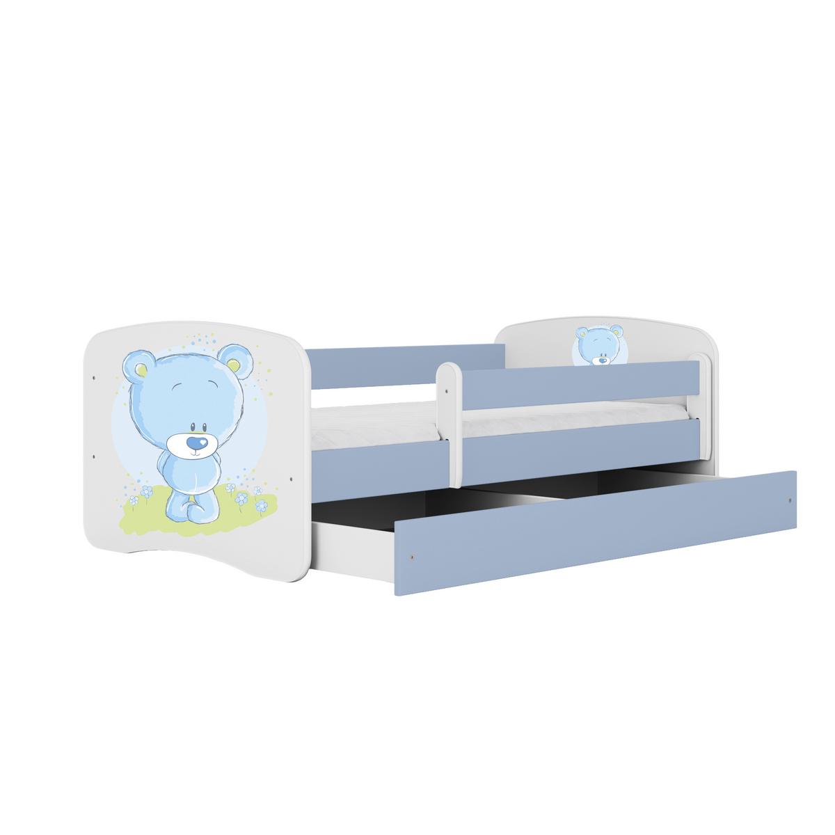 Kinder-/Juniorbett Babydreams Inkl. Matratze 80x160 - Blau/Birkefarben, MODERN, Holz/Holzwerkstoff (80/160cm) - MID.YOU