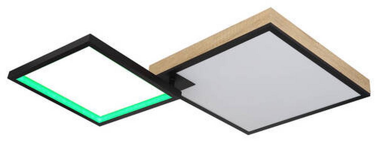 LED-Deckenleuchte 41392-40 - Dunkelbraun/Opal, Design, Holzwerkstoff/Kunststoff (85,5/55/10cm) - Globo