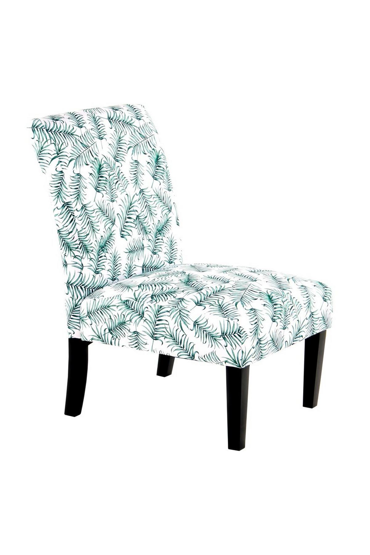 Stuhl Indira 100 Grün/Weiß - Schwarz/Weiß, Design, Holz/Textil (55/92/77cm) - Kayoom