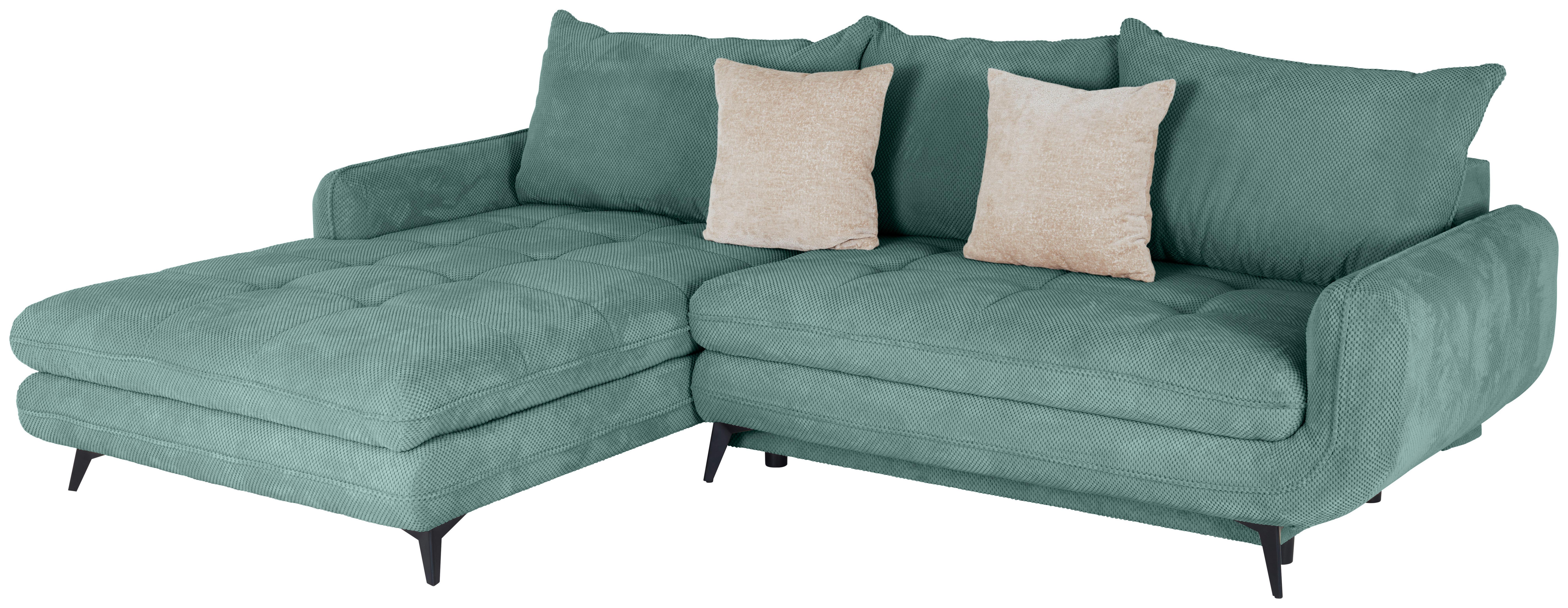 Ecksofa Wave - Türkis/Schwarz, MODERN, Textil (189/266cm)
