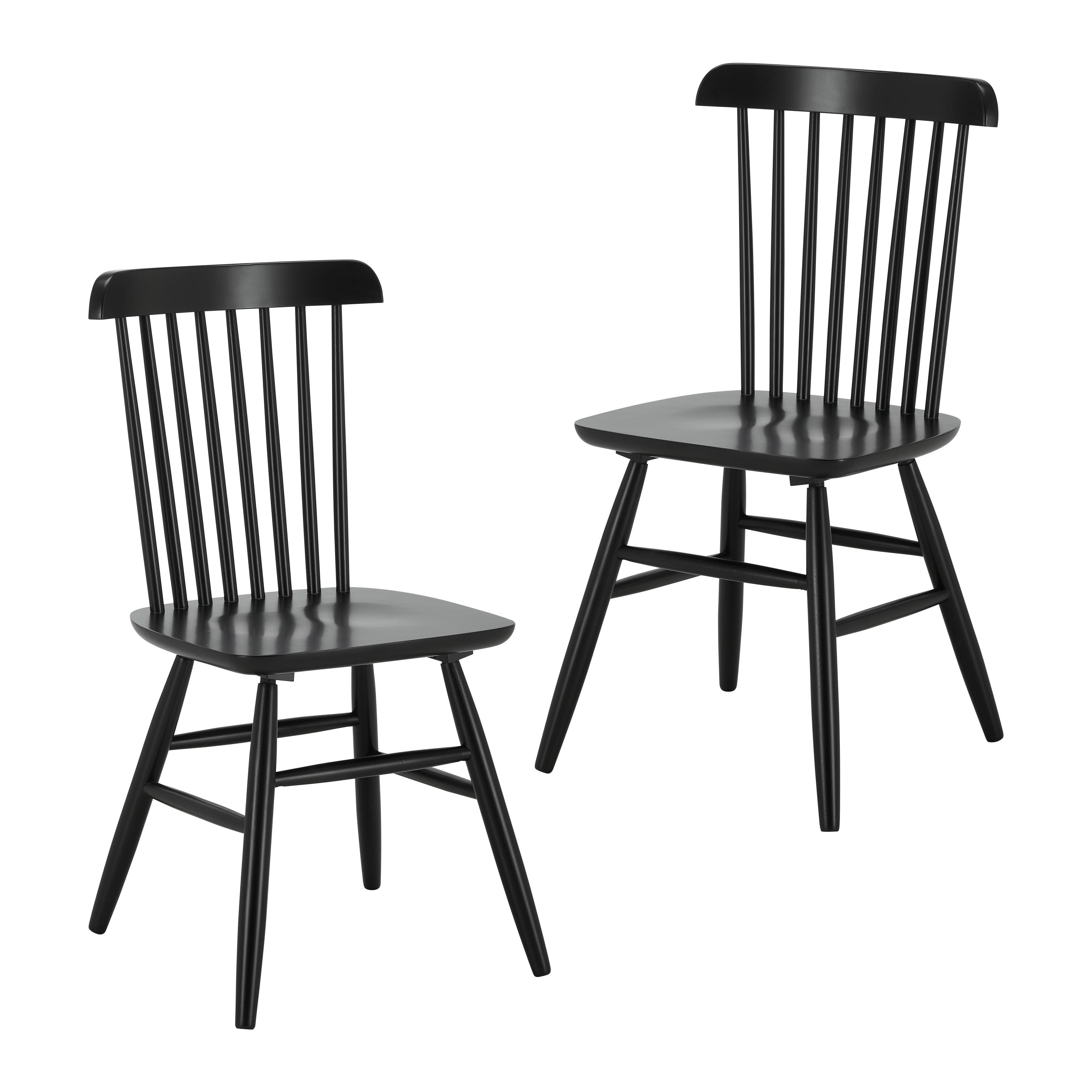 Sada Židlí Z Masivu Pedro Černá 2ks - černá, Moderní, dřevo (48/89/52cm) - Bessagi Home