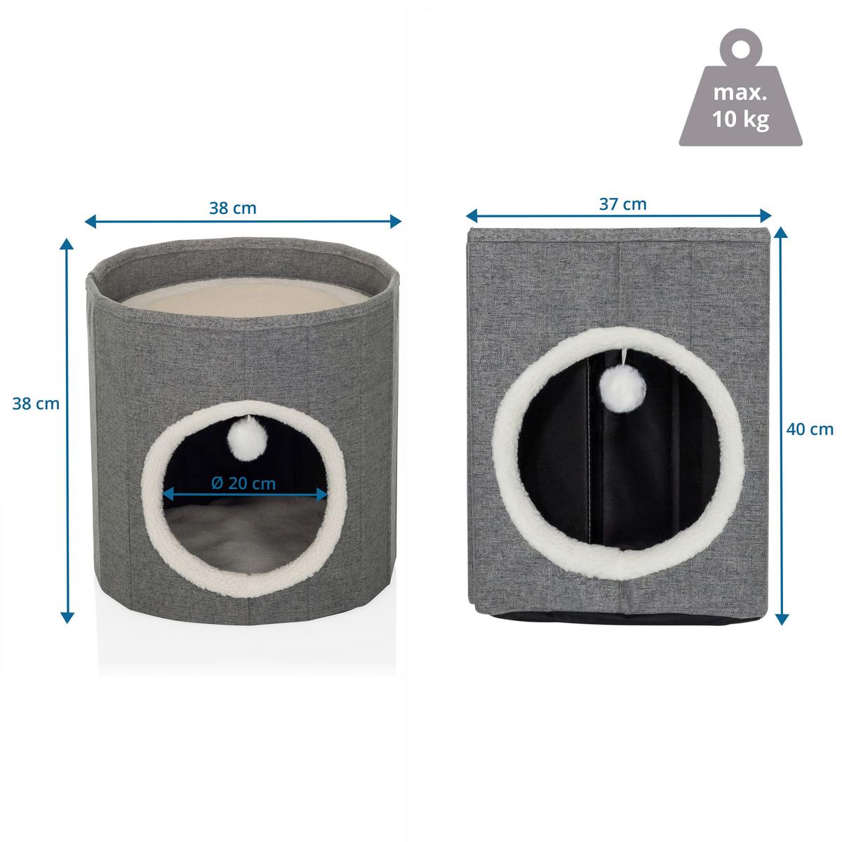 TIERHAUS Pawy Grau B: 38cm - Grau, MODERN, Textil (38/38/38cm) - MID.YOU