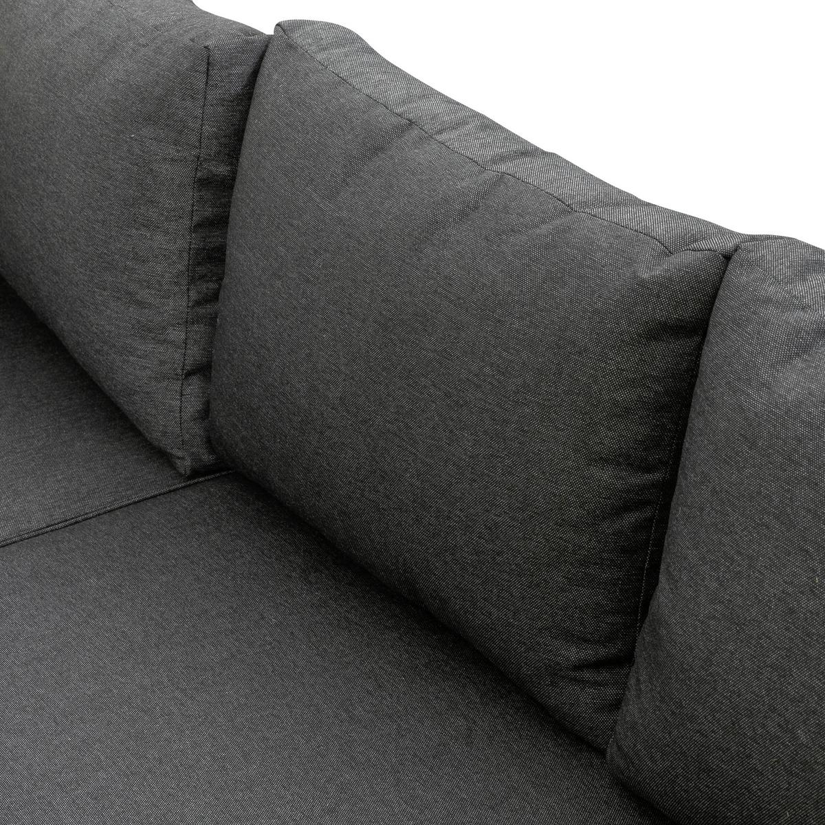 Loungegarnitur 3-Tlg Rio Echtholz/Metall mit Kissen - Anthrazit/Braun, MODERN, Holz/Textil (178/68/228,5cm) - Gardenson