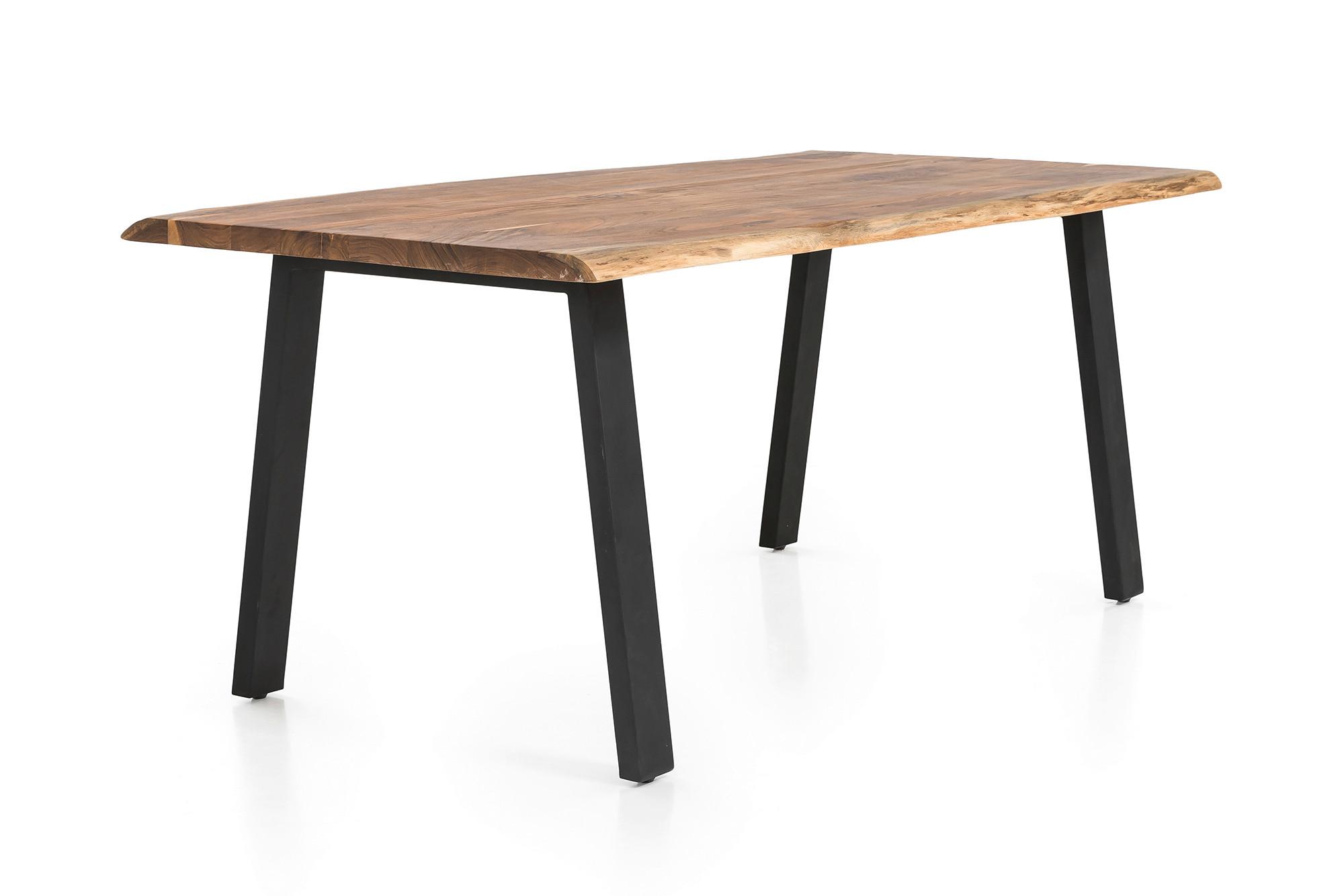 Esstisch Naturfarben/schwarz B: 160 Cm - Schwarz/Naturfarben, MODERN, Holz/Metall (160/85/76,5cm) - Livetastic