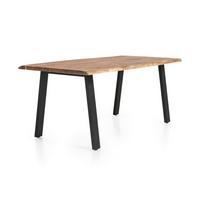 Esstisch Naturfarben/schwarz B: 180 Cm - Schwarz/Naturfarben, MODERN, Holz/Metall (180/90/76,5cm) - Livetastic