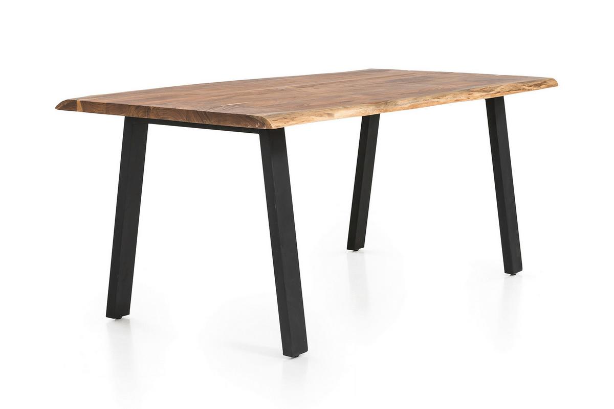 Esstisch Naturfarben/schwarz B: 180 Cm - Schwarz/Naturfarben, MODERN, Holz/Metall (180/90/76,5cm) - Livetastic