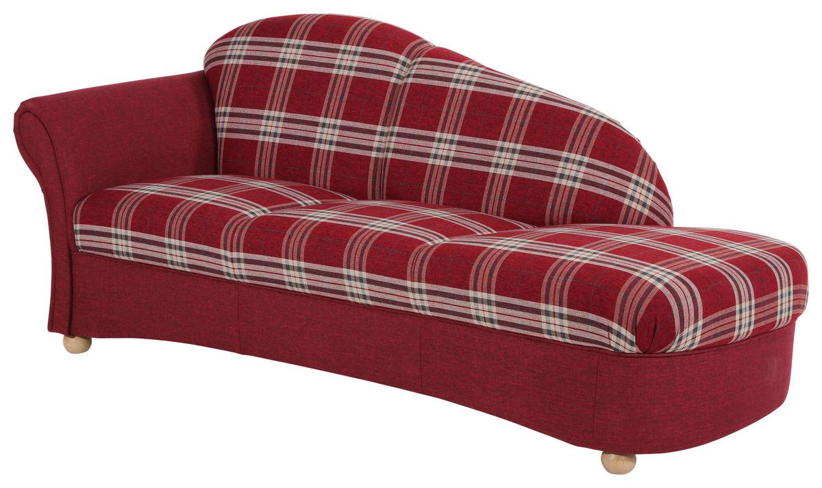 Recamiere Corona Rot, Rücken Echt - Buchefarben/Braun, Design, Textil (191/83/81cm) - Max Winzer