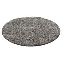 Hochflor Teppich Taupe Dream Rund Ø 120 cm - Taupe, KONVENTIONELL, Textil (120cm) - Novel