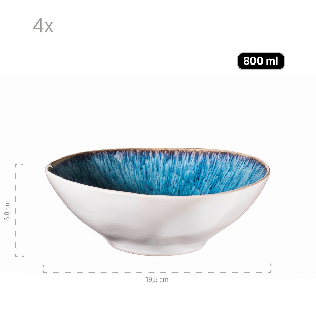Schüsselset Frozen Keramik 9-Tlg. Blau - Blau, Basics, Keramik (26/7,5/26cm) - Mäser